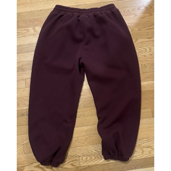 Comfrt Pants - Comfrt Burgundy women's Solid Jogger Sweatpants Elastic Waist Logo Size 2XL